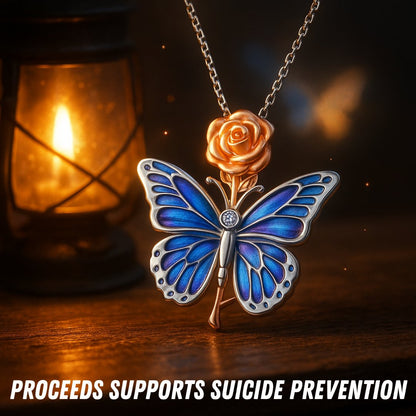 Butterfly Rose Necklace