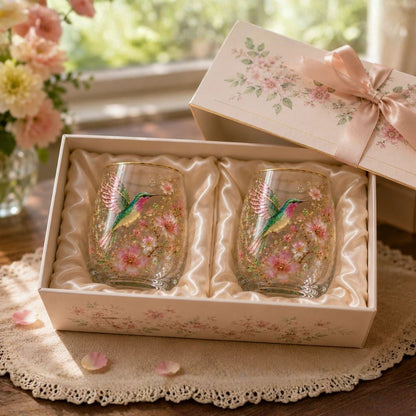 Hummingbird Blossom Glass