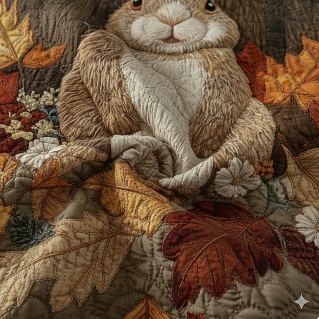 Happy Rabbit 3-Piece Quilted Bedding Set