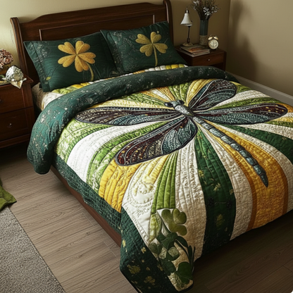 Lucky Dragonfly 3-Piece Quilted Bedding Set