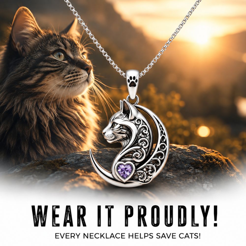 Save The Cats 925 Sterling Silver Amethyst Necklace
