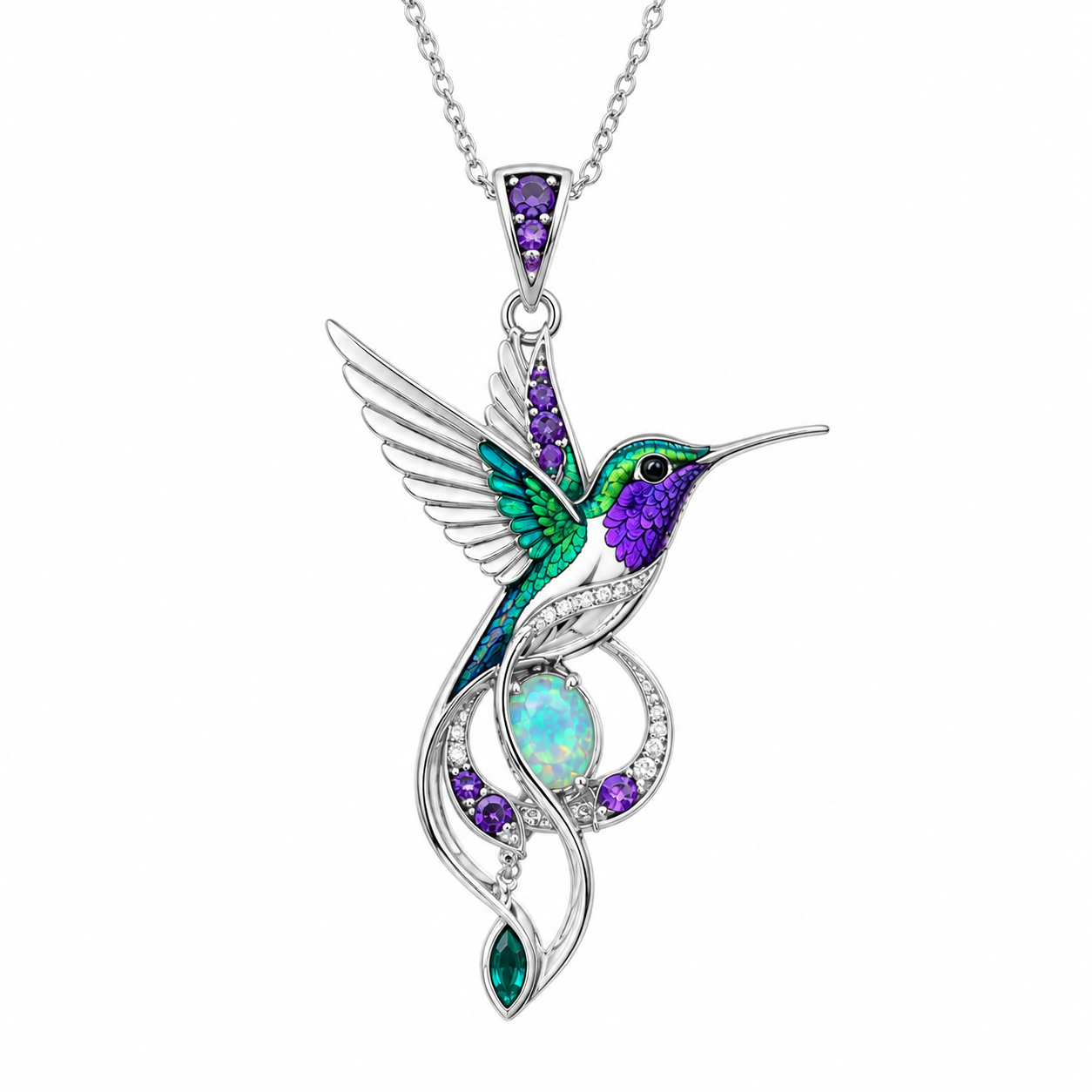 Save The Hummingbirds 925 Silver Necklace
