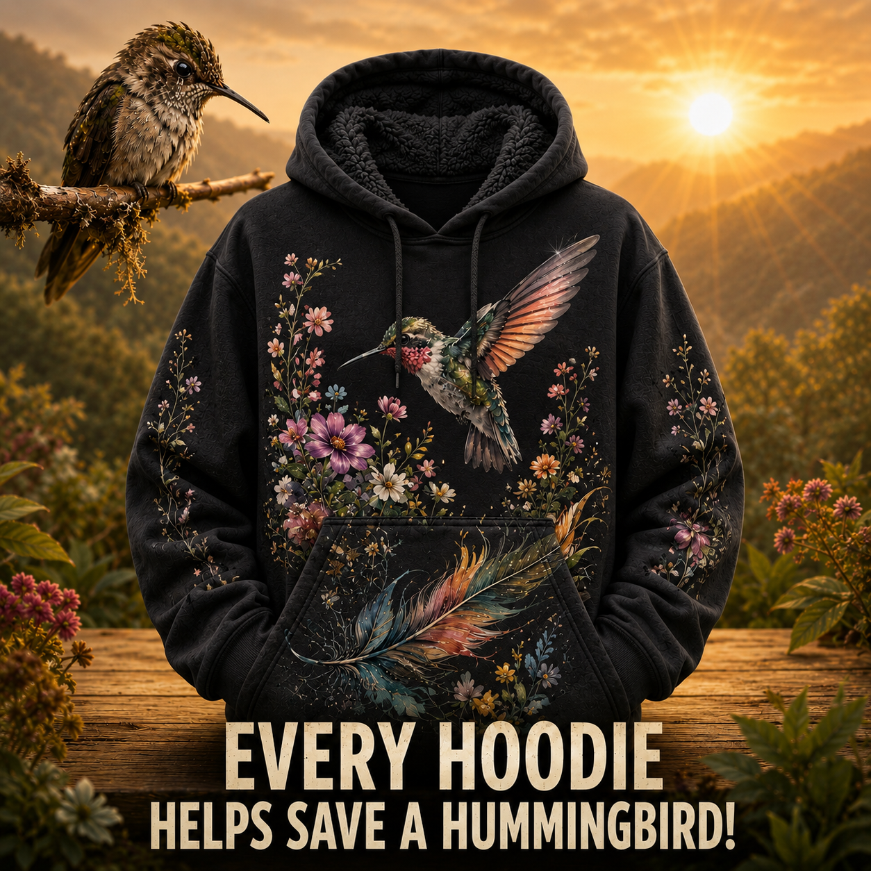 Whispers of Hope Hummingbird Hoodie