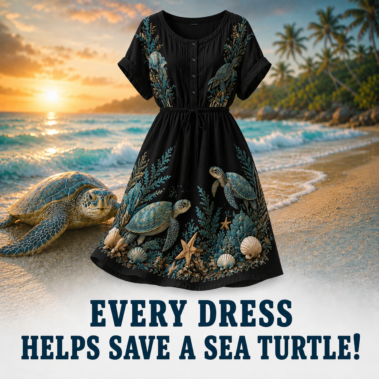 Women's Sea Turtle Summer Dress