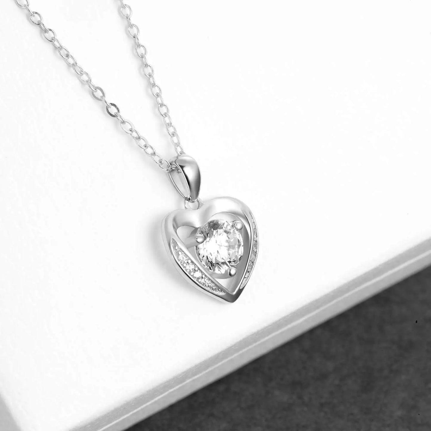 Cubic Zirconia Heart Pendant