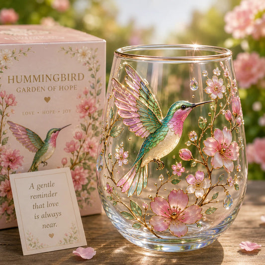 Hummingbird Blossom Glass