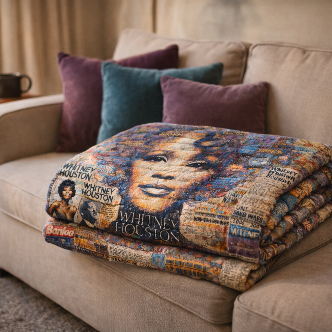 Whitney Houston Quilted Blanket