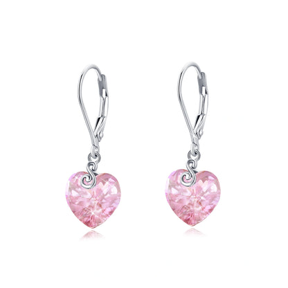 Heart Crystal Drop Earrings