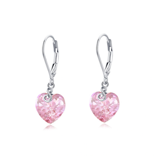 Heart Crystal Drop Earrings