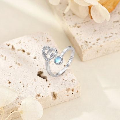 Moonstone Heart Ring