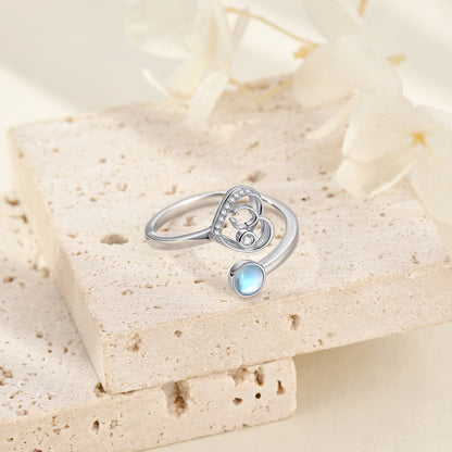 Moonstone Heart Ring