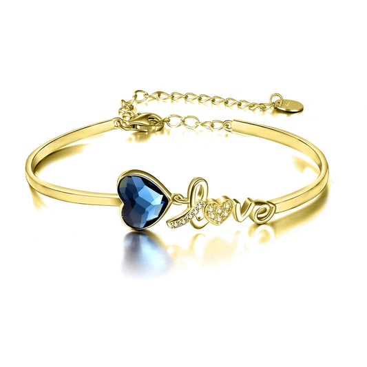 Gold Crystal Heart Bracelet