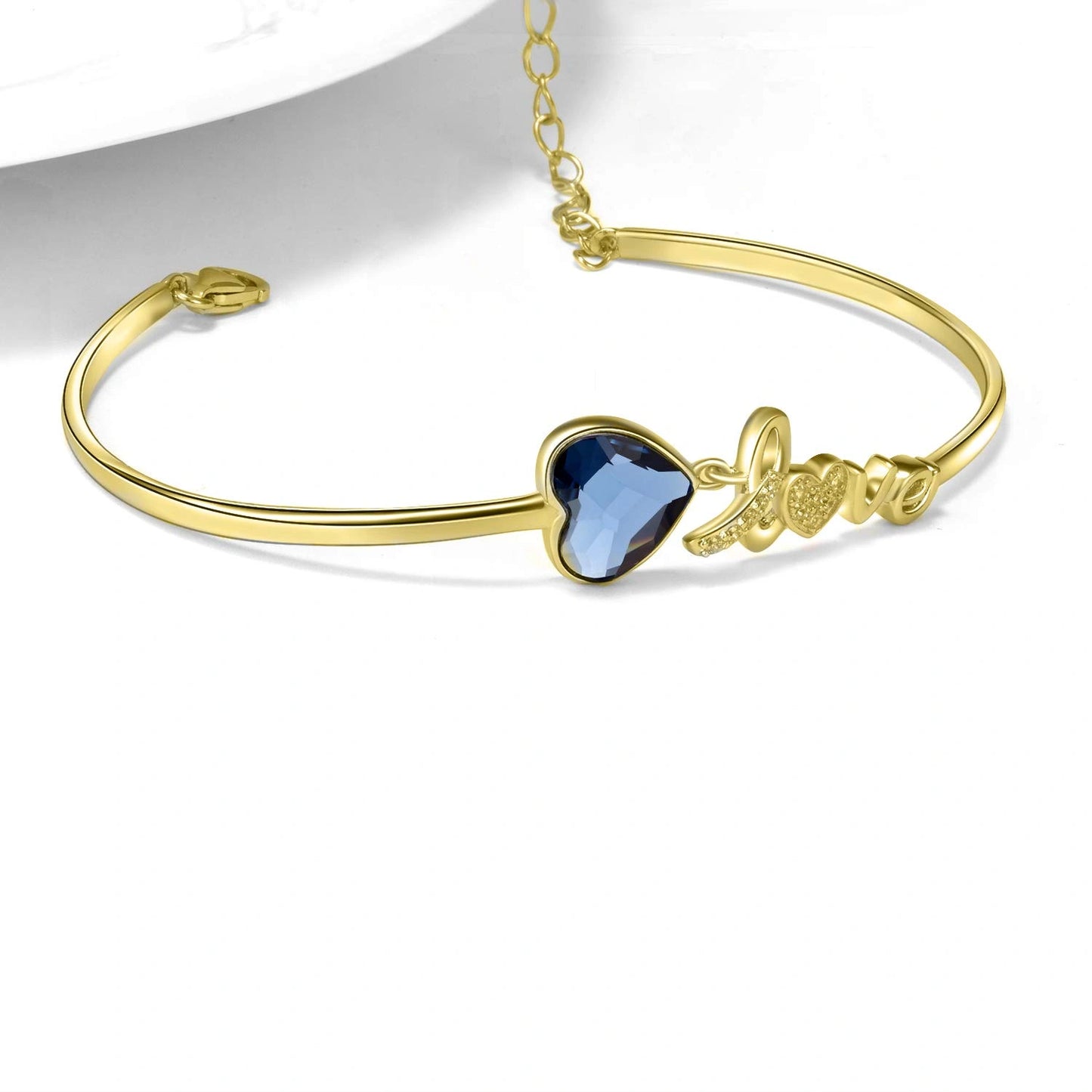 Gold Crystal Heart Bracelet