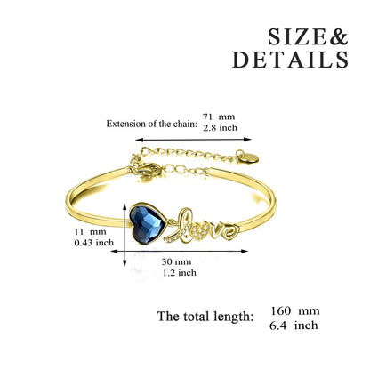 Gold Crystal Heart Bracelet