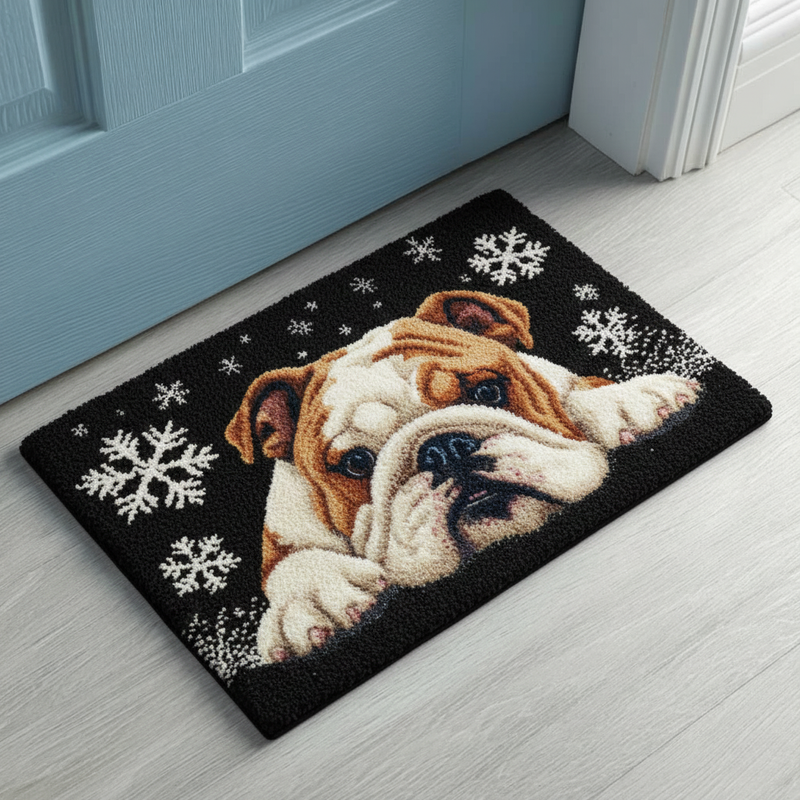Bulldog Christmas Doormat